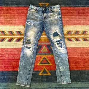 Aeropostale Distressed Athletic Skinny Jeans